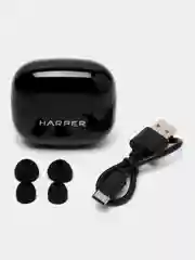 Черный наушники TWS HARPER HB-527, с микрофоном и шумоподавлением, Bluetooth 5.1