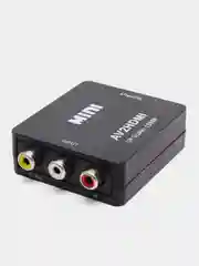 Черный конвертер преобразователь переходник с Hdmi на AV, с AV на Hdmi