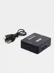 Черный конвертер преобразователь переходник с Hdmi на AV, с AV на Hdmi