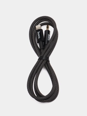 Кабель hoco UPA19, AUX, 3.5 mm, Lightning, 1 м, в оплетке, черный, премиум