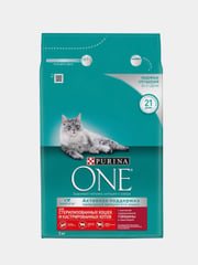 Сухой корм Purina One для стерилизованных кошек, с говядиной и пшеницей, 3кг