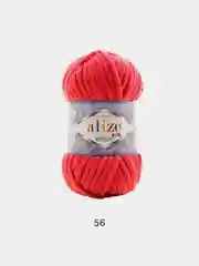 Красный плюшевая пряжа Alize Velluto, микрополиэстер, 100 г, 68 м
