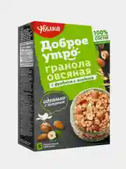 Гранола Увелка, овсяная, с фундуком и миндалем, 5 х 40 г