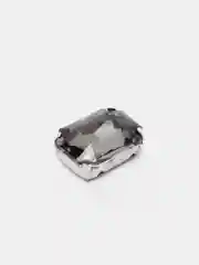 Серый стразы прямоугольные, в серебристой оправе, 10*14 мм, 10 штук