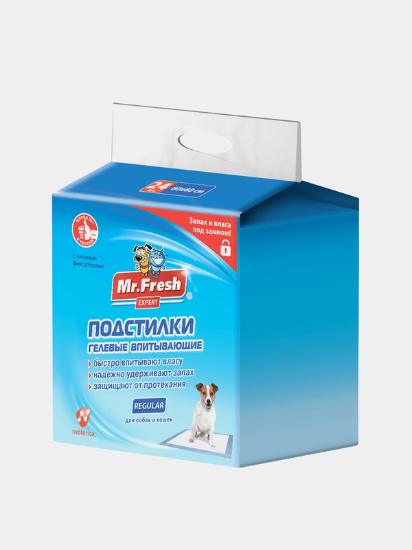 Подстилки Мистер Фреш Expert Regular для собак, кошек, животных, 60*60, 24 шт