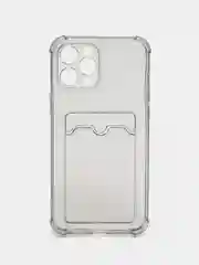 Серый силиконовый неоновый чехол Iphone 12pro max, с визитницей