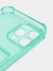 Салатовый силиконовый неоновый чехол с визитницей для iPhone 12 / 12Pro / 13 / 13Pro / 13Pro max