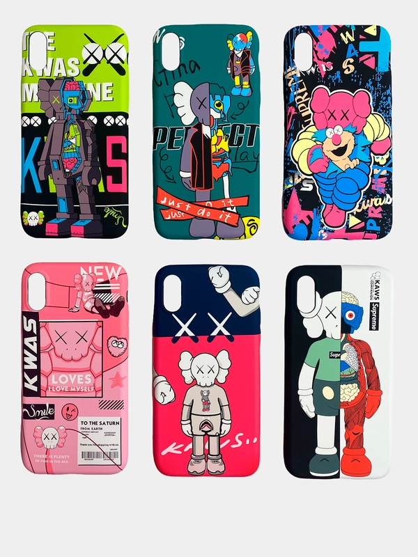Светящийся чехол-накладка LUXO для iPhone XS с флуоресцентным рисунком KAWS