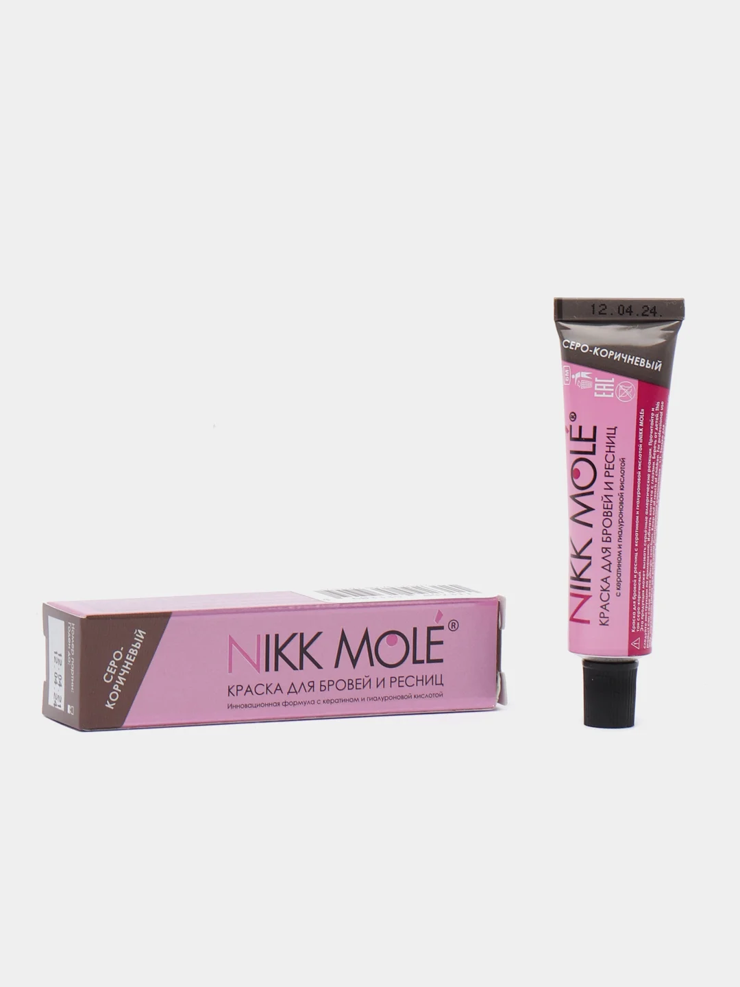 Серый меланж краска для бровей и ресниц Nikk Mole (ник моле), 15 мл