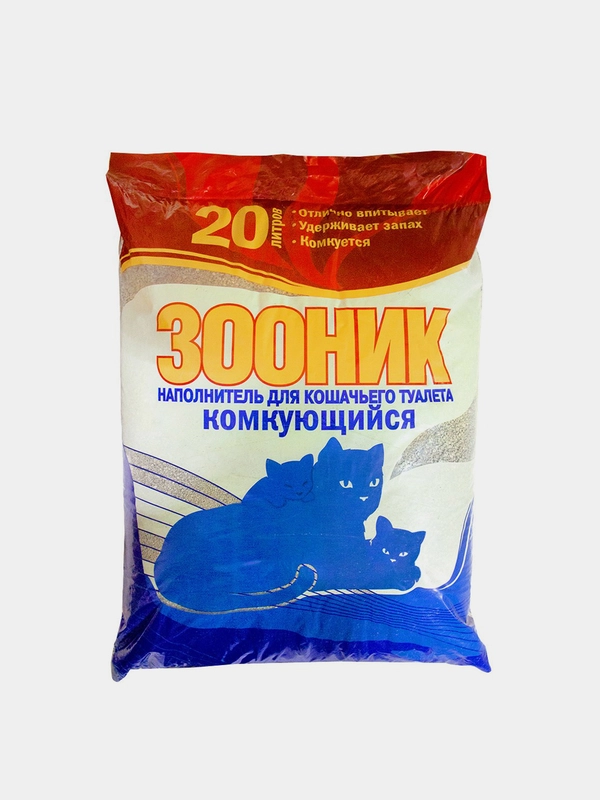 Наполнитель комкующийся "Зооник", 20л, для кошачьего туалета купить по ...