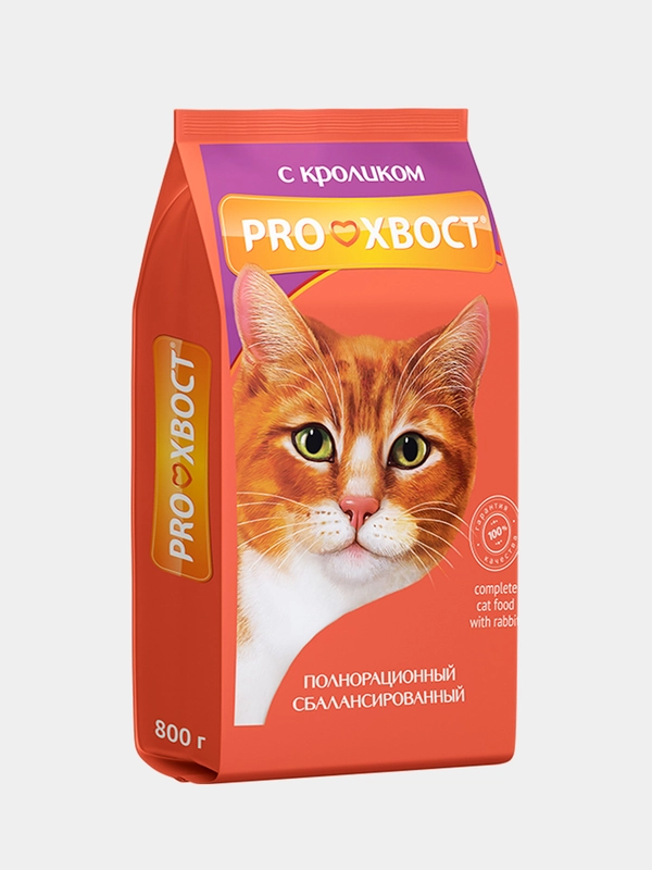Корм сухой для кошек PROХВОСТ с кроликом, 800 г