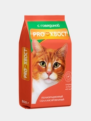Сухой корм для кошек PROХВОСТ, с говядиной, 800 г