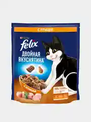 Сухой корм для взрослых кошек Felix "Двойная вкуснятина", с птицей