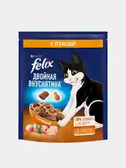 Сухой корм для взрослых кошек Felix "Двойная вкуснятина", с птицей