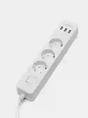 Белый сетевой фильтр Harper UCH-330, 1,5 метра, 3 розетки, 3 USB, 4000 Вт, черный