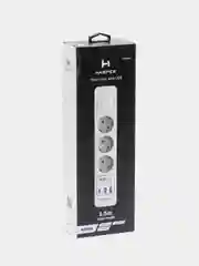 Белый сетевой фильтр Harper UCH-350, 1,5 метра, 3 розетки, 2 USB, Type-C, 4000 Вт