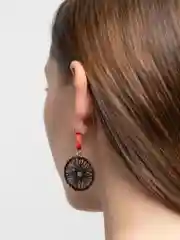 Черный массивные женские серьги подвески