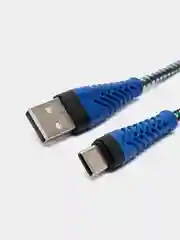 Красный кабель USB Type-C, тканевая оплетка, 1 метр