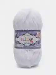 Белый пряжа плюшевая Alize Velluto, 100% микрополиэстер, 100г, 68м, плюшевая, велюровая веллюто