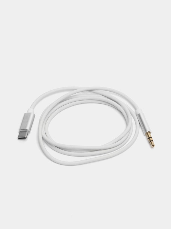 Аудио-Кабель CQ002 Type-C на Audio aux, 1 м, white, 20 pcs