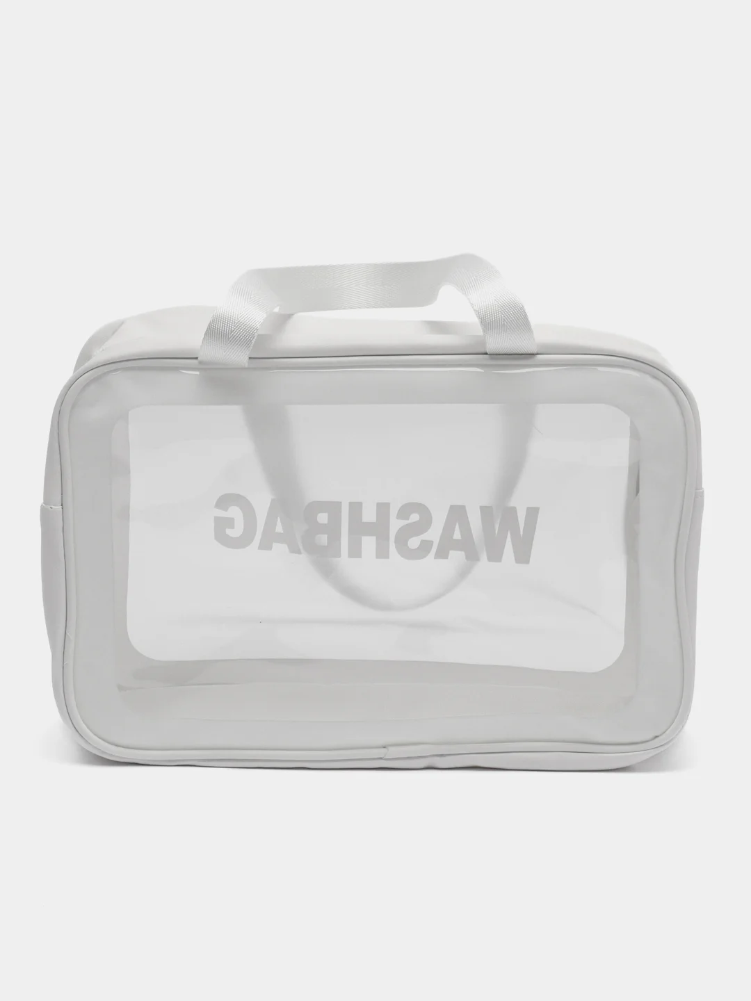 Белый сумка косметичка с ручками, размер L, XL