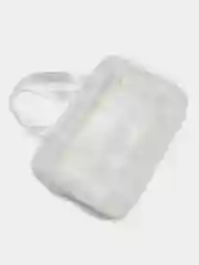 Белый сумка косметичка с ручками, размер L, XL
