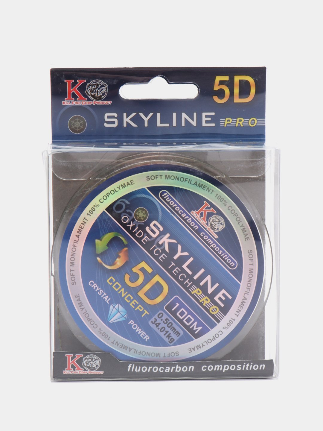 Леска рыболовная Skyline 5D, флюрокарбон, монофильная, прозрачная для .