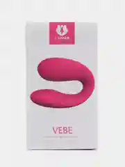 Тёмно-розовый вибратор U типа, двойной - анальный и вагинальный, 18+