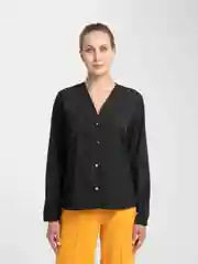 Черный рубашка классическая с длинным рукавом