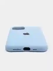 Небесно-голубой чехол для iPhone 11/ 12/ 13/ 14/ XR/ 8/ 7/ SE/ X/ XS/ Pro/ Max/ Plus, силиконовый