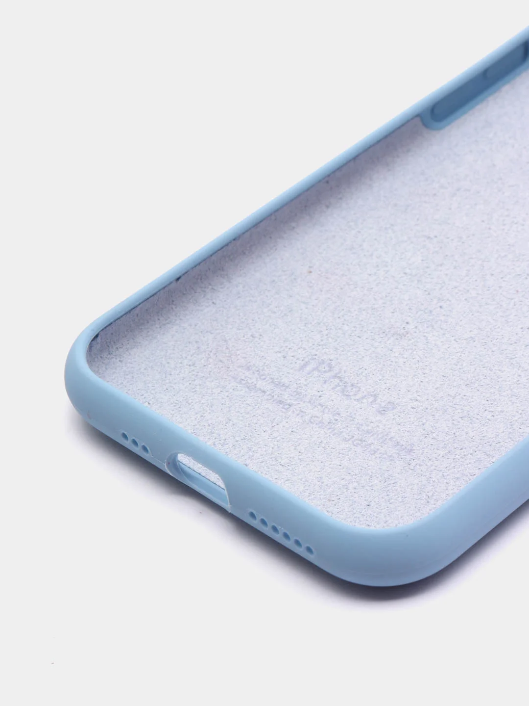 Небесно-голубой чехол для iPhone 11/ 12/ 13/ 14/ XR/ 8/ 7/ SE/ X/ XS/ Pro/ Max/ Plus, силиконовый