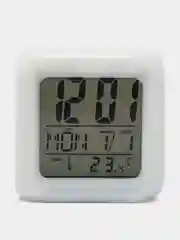 Будильник LuazON LB-03, дата, температура, белый