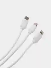 Комплект для зарядки 3 в 1 LuazON UC-13, Type-C/Lightning/microUSB, АЗУ, СЗУ, 1 А, белый