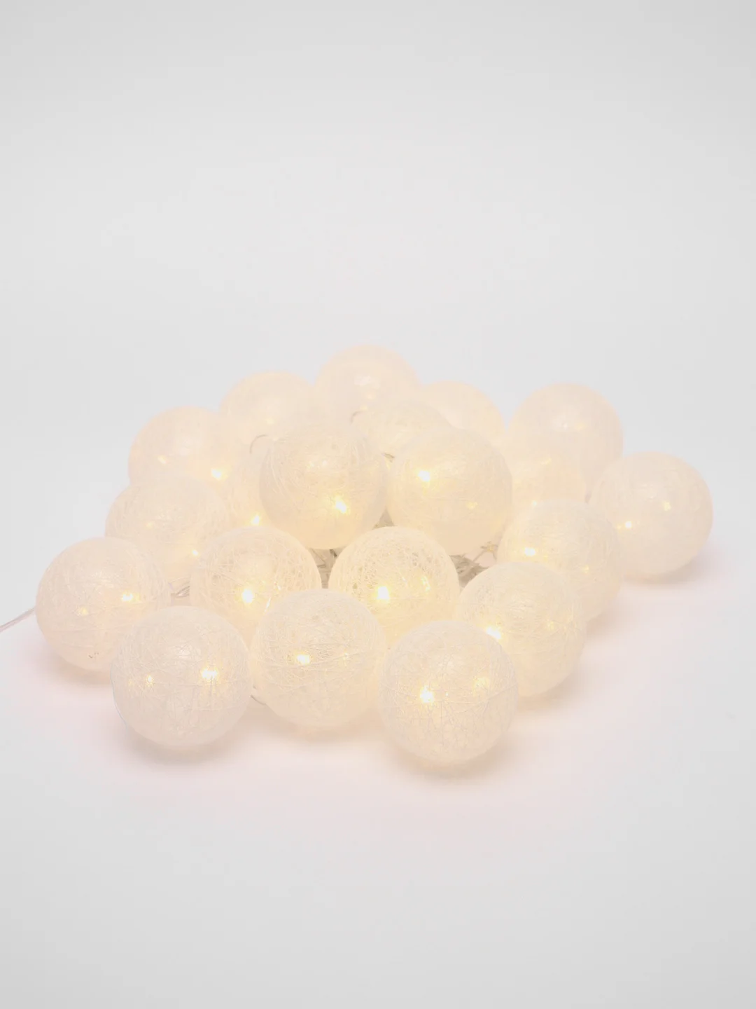 Гирлянда "Клубки белоснежные", 5 м, IP20, прозрачная нить, 20 LED, свечение тёплое белое
