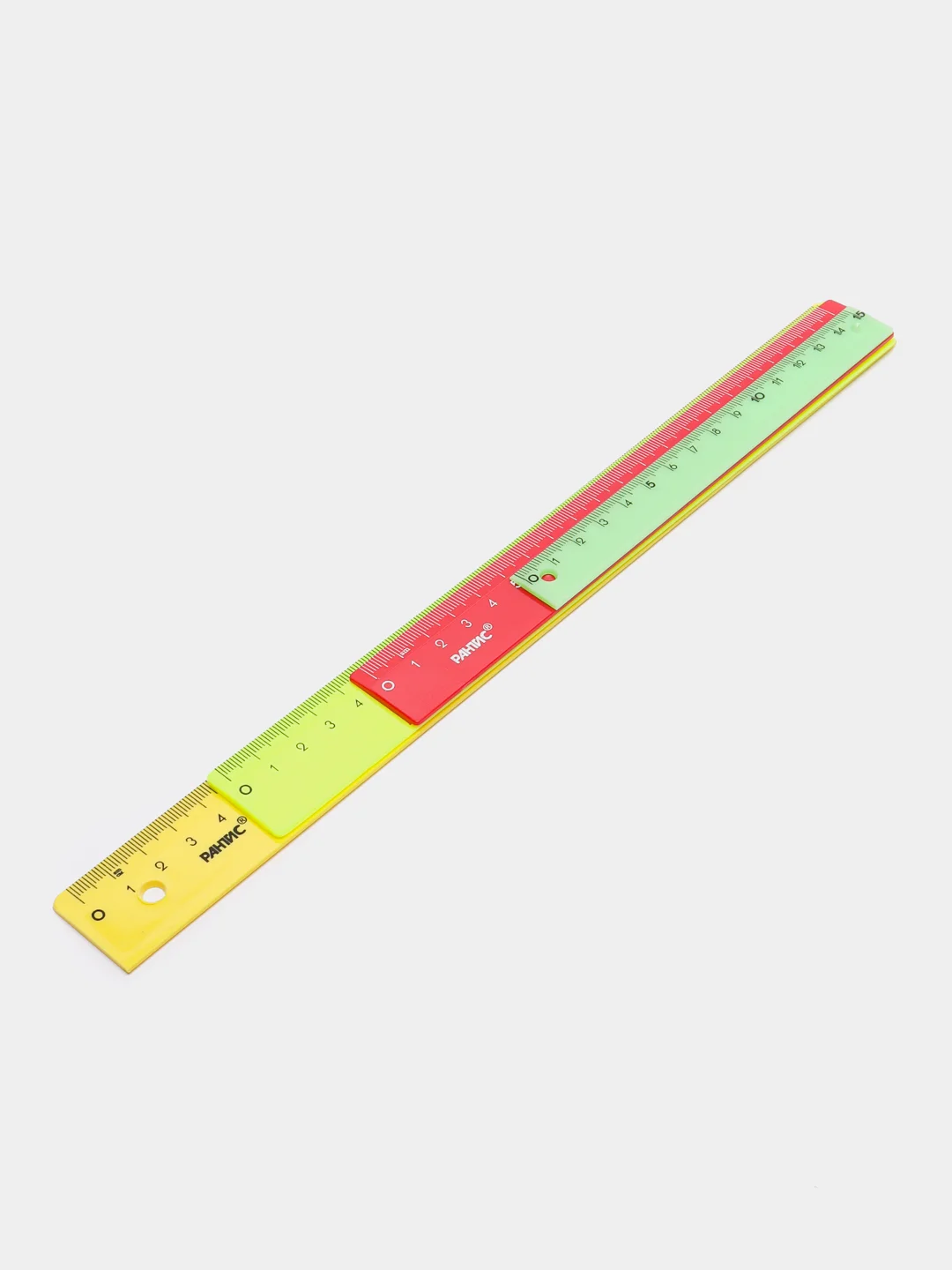Набор 4 линейки Neon: 15, 20, 25 и 30 см, непрозрачная, европодвес