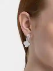 Серебряный серьги Клевер