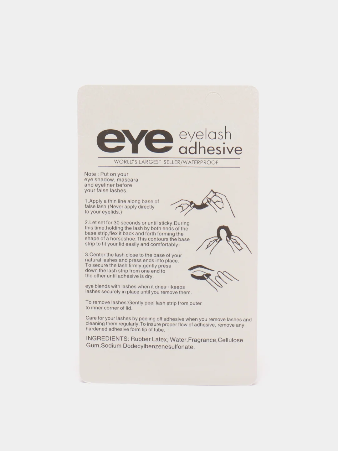 Прозрачный водостойкий клей для накладных ресниц Eye, 2 цвета