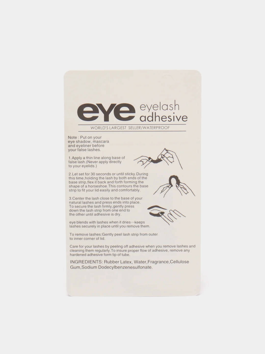 Черный водостойкий клей для накладных ресниц Eye, 2 цвета