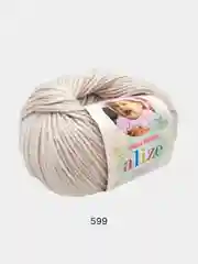 Серебряный пряжа Alize baby wool