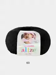 Черный пряжа Alize baby wool