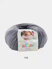 Серый пряжа Alize baby wool