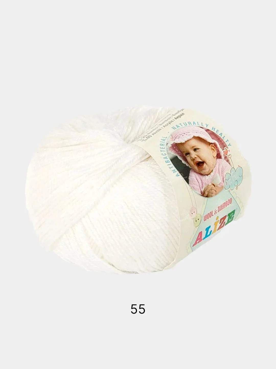 Белый пряжа Alize baby wool