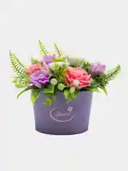 Аметистовый букет из мыла в виде ягод и цветов, подарочный набор ручной работы,подарок учителю,коллеге