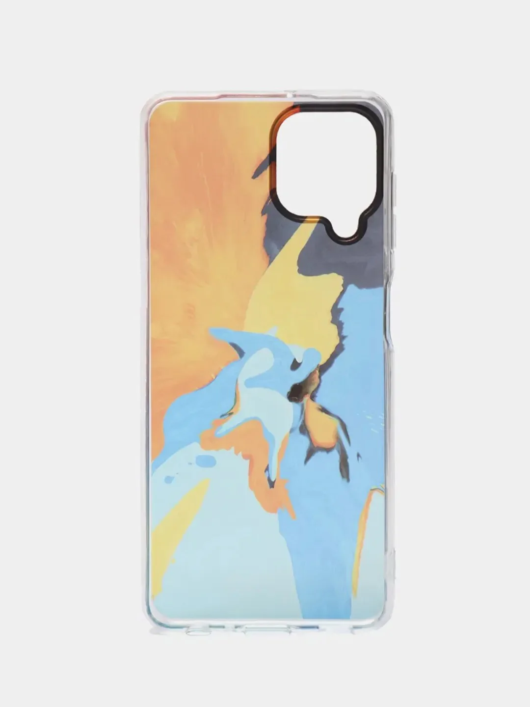 Желтый чехол прозрачный с рисунком Samsung Galaxy A22 4G, M22, M32, Самсунг Галакси А22, М22, М32
