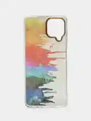 Индиго чехол прозрачный с рисунком Samsung Galaxy A22 4G, M22, M32, Самсунг Галакси А22, М22, М32
