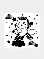Индиго шаблон "Единорог" трафарет для творчества и рисования , 20 х 20 см