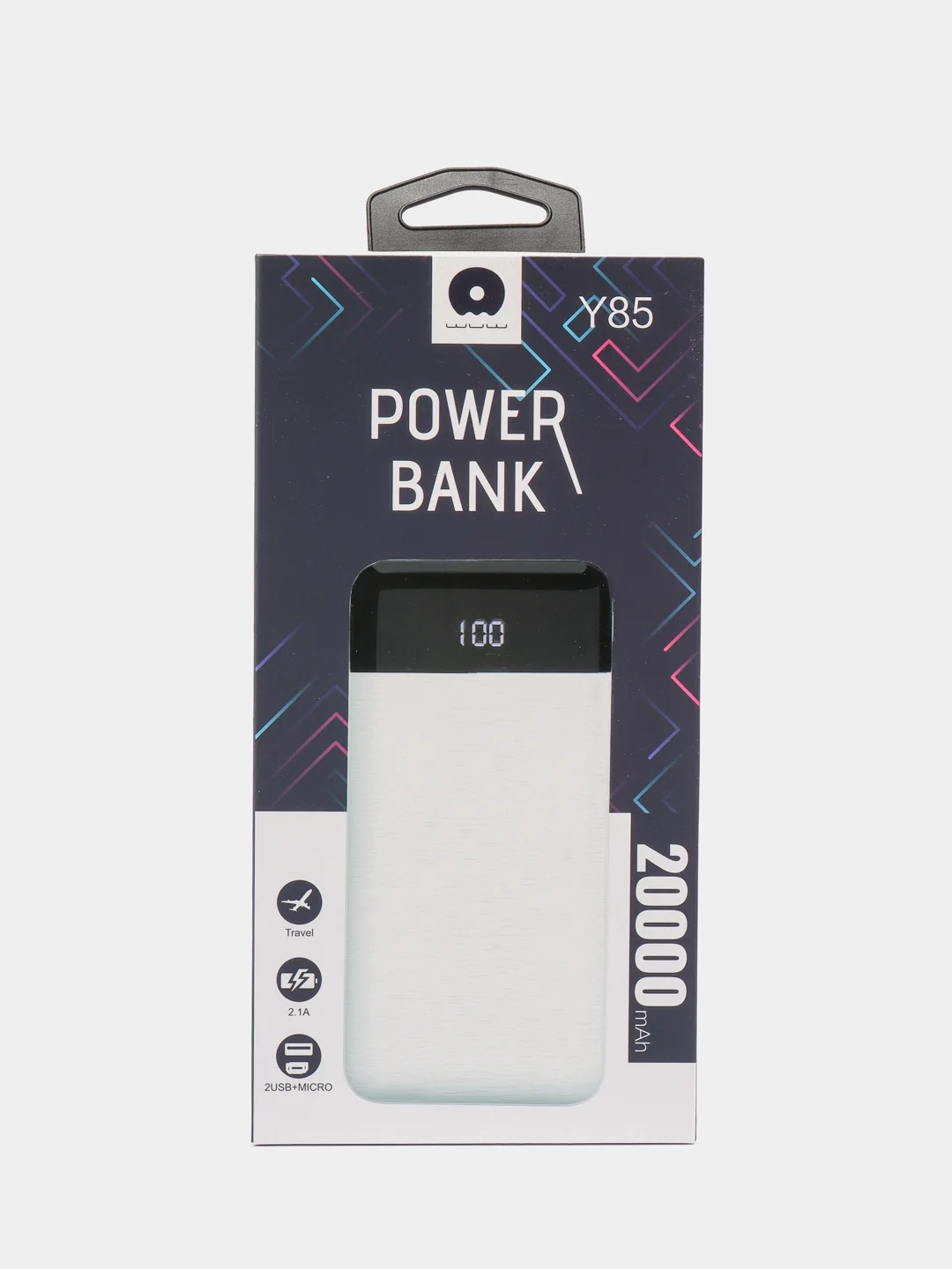 Белый внешний аккумулятор WUW Power bank, 20000 mAh