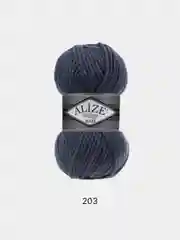 Синий меланж пряжа Alize Superlana Maxi