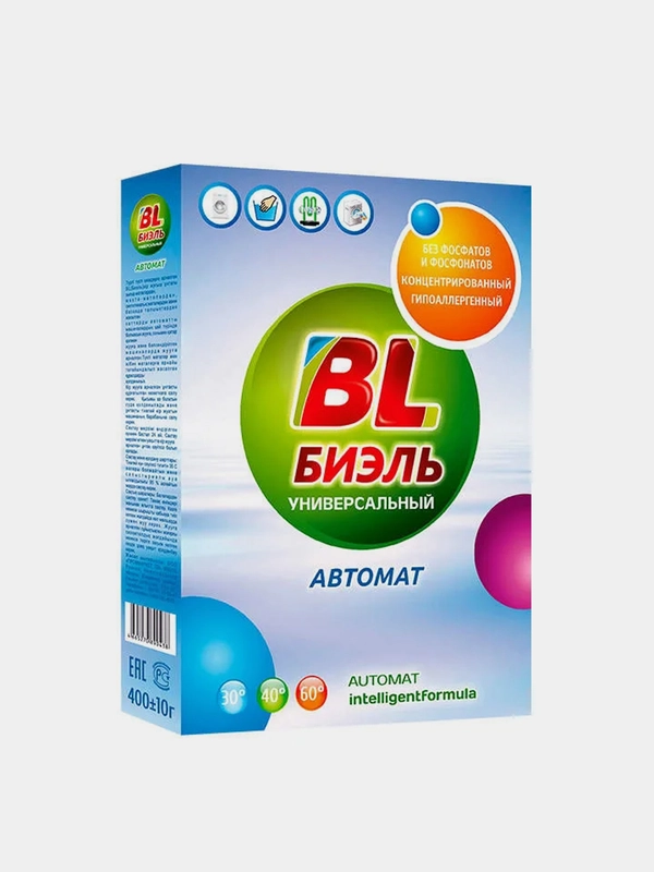 Стиральный порошок универсальный BL, концентрированный, без фосфатов и фосфонатов, 400 г