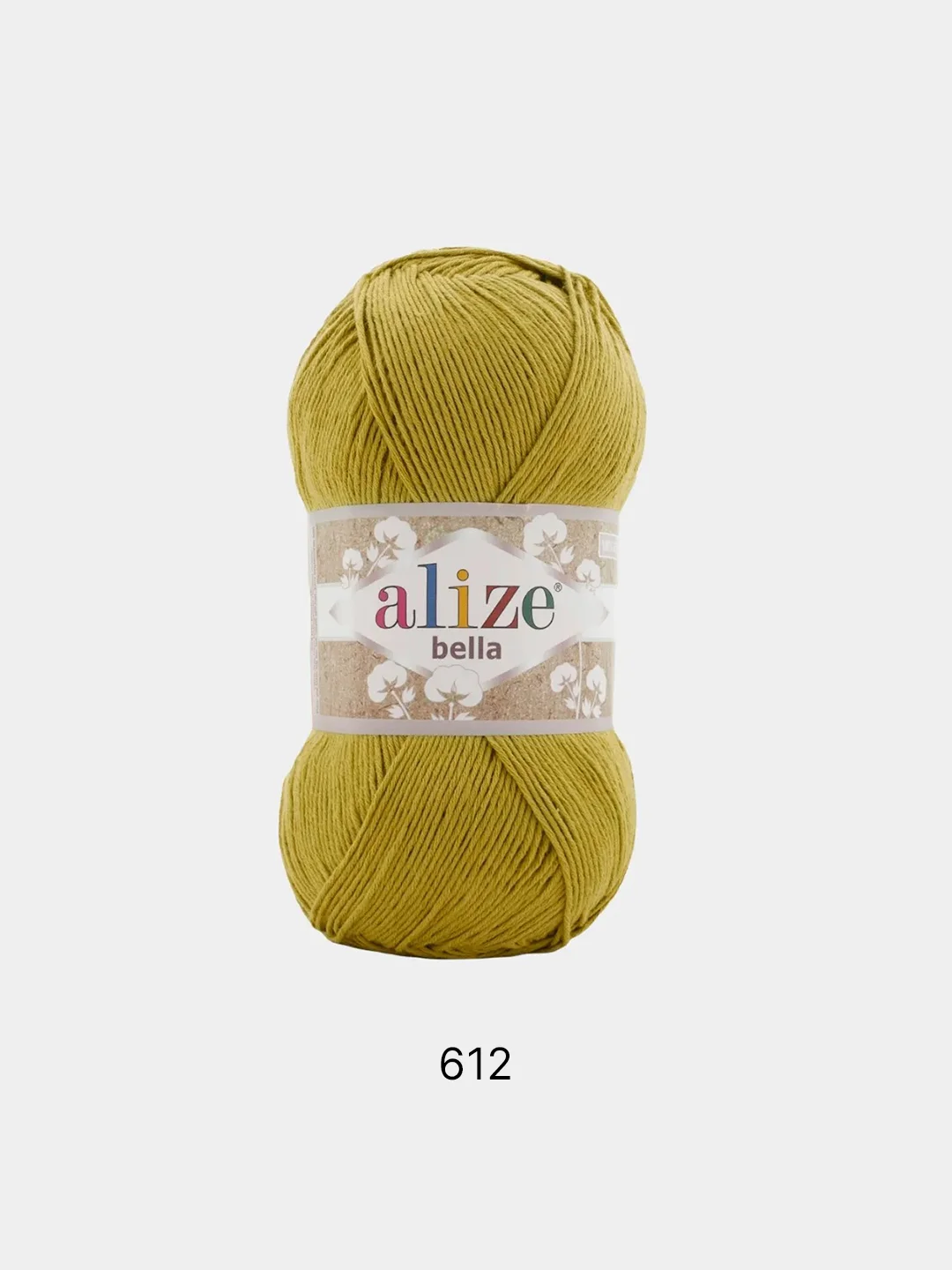 Зелёный хаки пряжа Alize Bella 100